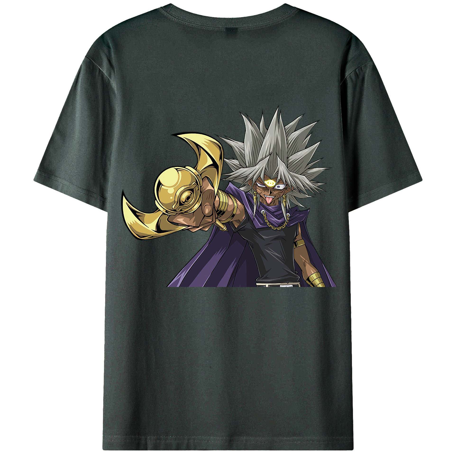 （画像用） 遊☆戯☆王 Yu-Gi-Oh! 綿100％ メンズ半袖Tシャツ（バックプリント） 通気性